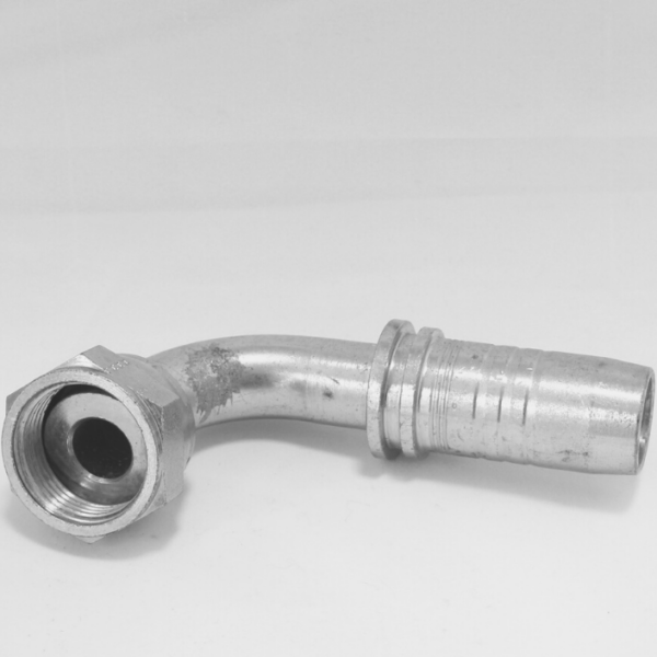 Terminal Codo 90° HG (UN, asiento ORFS) x Espiga para manguera hidráulica
