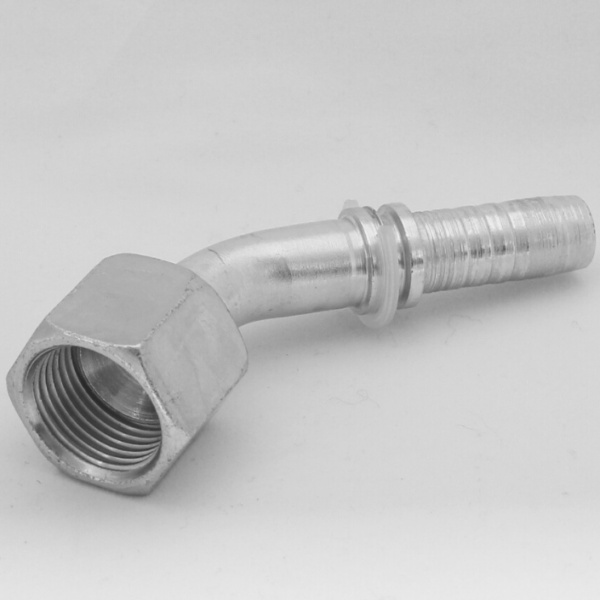 Terminal Codo 45° HG (UNF, asiento 37°) x Espiga para manguera hidráulica