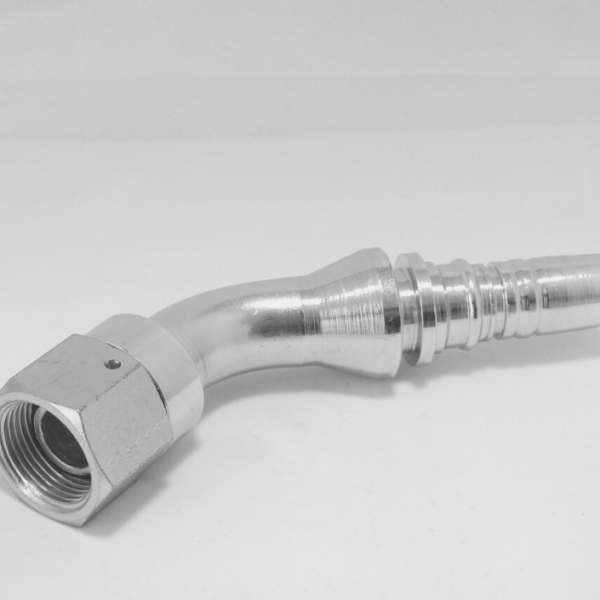 Terminal Codo 45° HG (BSP, asiento 30°) x Espiga para manguera hidráulica