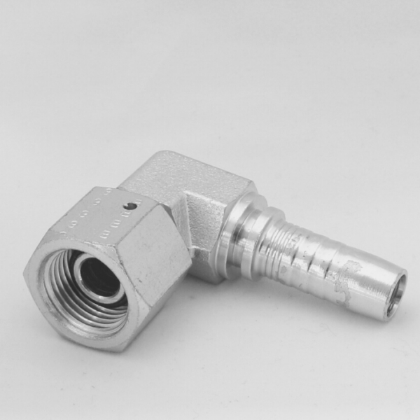 Terminal Codo compacto 90° HG (BSP, asiento 30°) x Espiga para manguera hidráulica