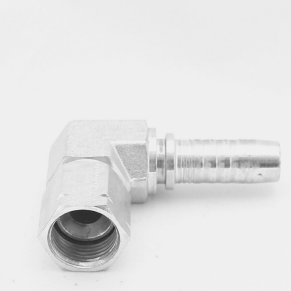 Terminal Codo compacto 90° HG (UNF, asiento 37°) x Espiga para manguera hidráulica