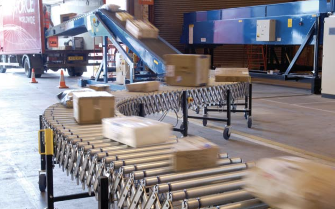 Transporte de cajas telescópico